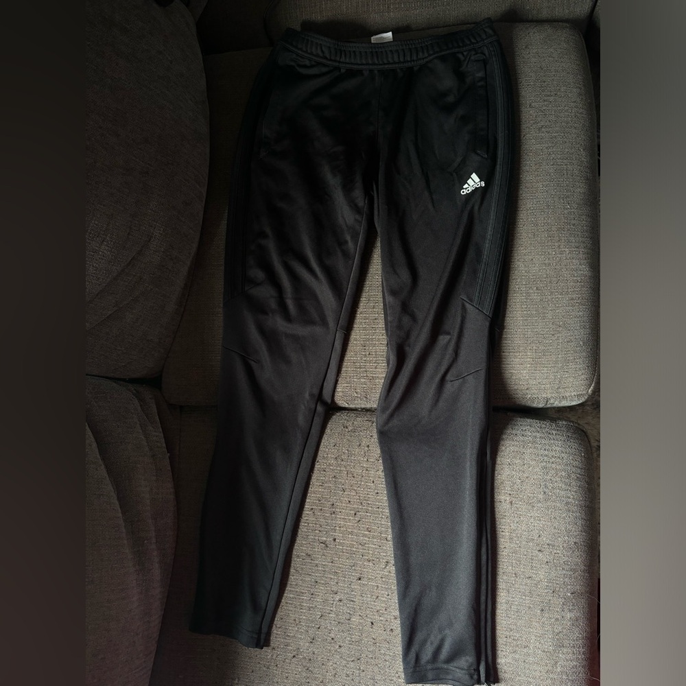 Women’s Adidas Climacool soccer pants used size M Medium black stripes